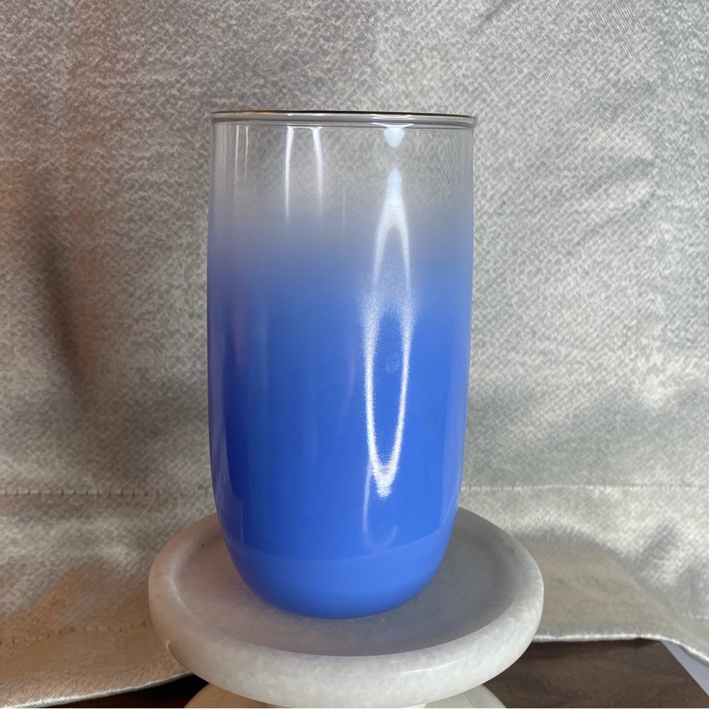 MCM Vintage Blendo frosted Blue Ombre Glass Tumbler